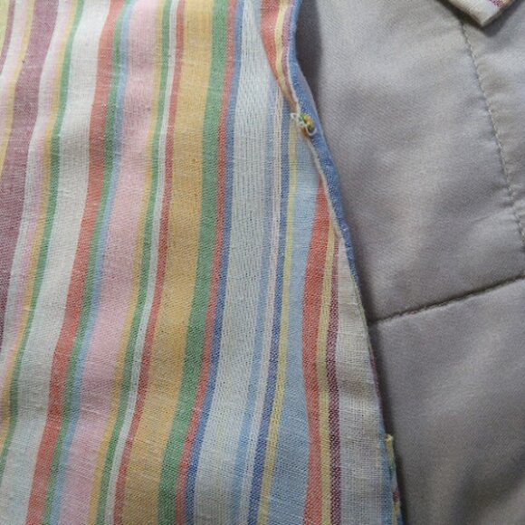 VINTAGE Pastel Striped Housedress ILGWU Union Made Zip Up Shift Dress VTG SZ18 - Picture 11 of 13